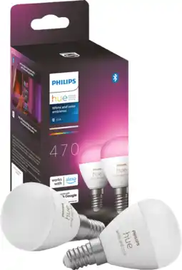 Coolblue Philips Hue Luster kogellamp White and Color E14 2-pack aanbieding
