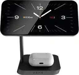 Coolblue ZENS 2-in-1 MagSafe en Qi2 Draadloze Oplader 15W met Standaard Zwart aanbieding