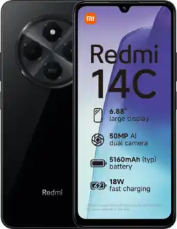 Coolblue Redmi 14C 128GB Zwart 4G aanbieding