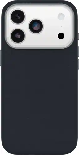 Coolblue Otterbox Symmetry iPhone 17 Pro Back Cover met MagSafe Magneet Leer Blauw aanbieding