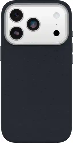 Coolblue Otterbox Symmetry iPhone 17 Pro Back Cover met MagSafe Magneet Leer Blauw aanbieding