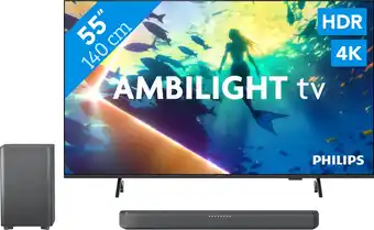 Coolblue Philips Ambilight 55 PUS8000 4K (2025) + Philips TAB5309 aanbieding