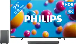Coolblue Philips Ambilight 75'' PUS7000 4K (2025) + Philips TAB5309 aanbieding