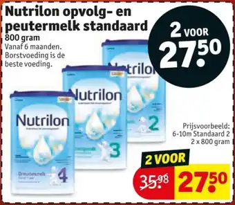 Kruidvat Nutrilon opvolg en peutermelk standaard aanbieding