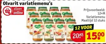Kruidvat Olvarit variatiemenu's aanbieding