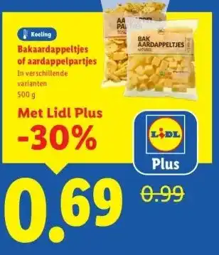 Lidl Koeling Bakaardappeltjes of aardappelpartjes aanbieding