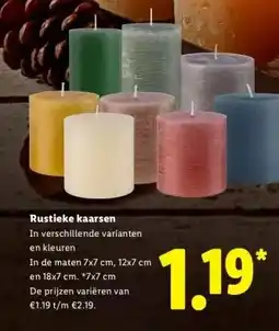 Lidl Rustieke kaarsen aanbieding