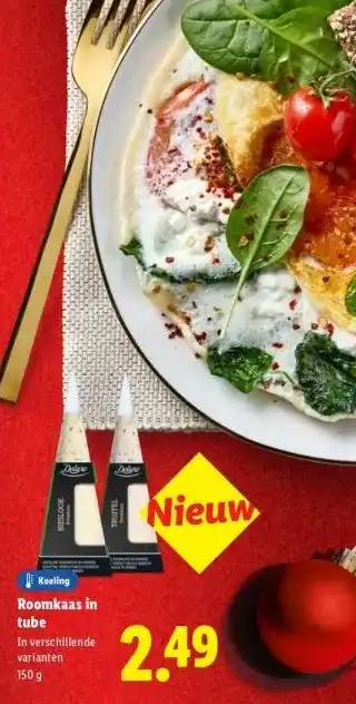 Lidl Koeling Roomkaas in tube aanbieding
