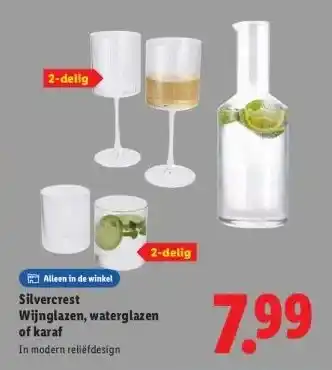 Lidl Wijnglazen, waterglazen of karaf aanbieding