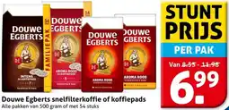 Hoogvliet Douwe Egberts snelfilterkoffie of koffiepads aanbieding