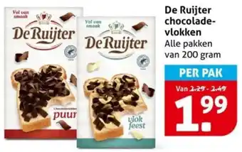 Hoogvliet De Ruijter chocoladevlokken aanbieding