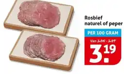 Hoogvliet Rosbief naturel of peper aanbieding
