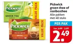 Hoogvliet Pickwick groen thee of rooibosthee aanbieding