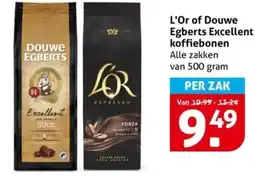 Hoogvliet L'Or of Douwe Egberts Excellent koffiebonen aanbieding