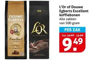 Hoogvliet L'Or of Douwe Egberts Excellent koffiebonen aanbieding