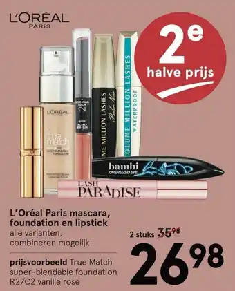 Etos L'Oreal Paris mascara, foundation en lipstick aanbieding