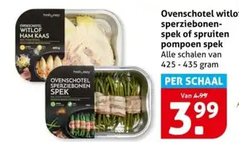 Hoogvliet Ovenschotel witlof, sperziebonen spek of spruiten pompoen spek aanbieding