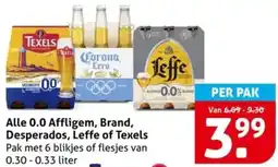 Hoogvliet Alle 0.0 Affligem, Brand, Desperados, Leffe of Texels aanbieding