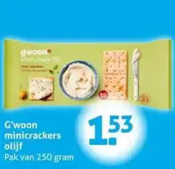Hoogvliet G'woon minicrackers olijf aanbieding