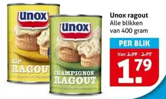 Hoogvliet Unox ragout aanbieding
