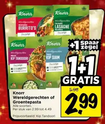Vomar Voordeelmarkt Knorr Wereldgerechten of Groentepasta aanbieding