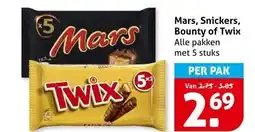 Hoogvliet Mars, Snickers, Bounty of Twix aanbieding