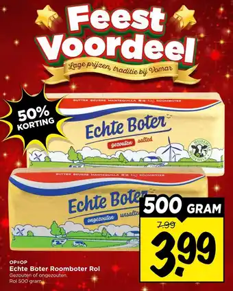 Vomar Voordeelmarkt Echte Boter Roomboter Rol aanbieding