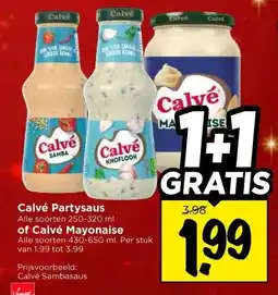 Vomar Voordeelmarkt Calvé Partysaus of Calvé Mayonaise aanbieding