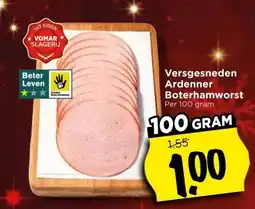 Vomar Voordeelmarkt Versgesneden Ardenner Boterhamworst aanbieding
