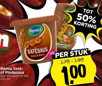 Vomar Voordeelmarkt Remia Saté-of Pindasaus aanbieding