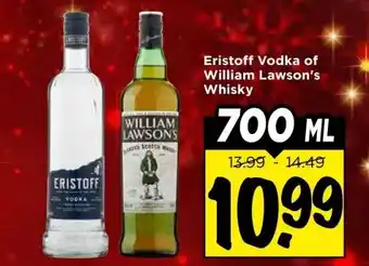 Vomar Voordeelmarkt Eristoff Vodka of William Lawson's Whisky aanbieding