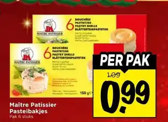 Vomar Voordeelmarkt Maître Patissier Pasteibakjes aanbieding