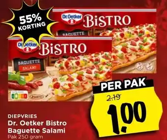 Vomar Voordeelmarkt DIEPVRIES Dr. Oetker Bistro Baguette Salami aanbieding