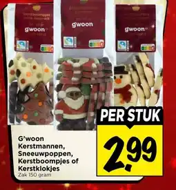 Vomar Voordeelmarkt G'woon Kerstmannen, Sneeuwpoppen, Kerstboompjes of Kerstklokjes aanbieding