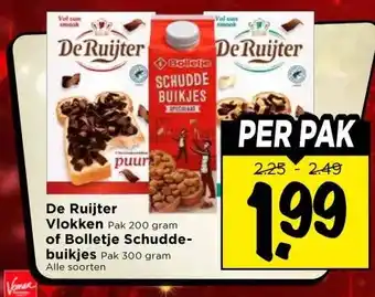 Vomar Voordeelmarkt De Ruijter Vlokken of Bolletje Schudde- buikjes aanbieding