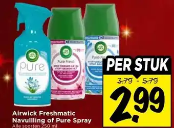 Vomar Voordeelmarkt Airwick Freshmatic Navullling of Pure Spray aanbieding