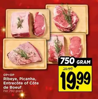 Vomar Voordeelmarkt Ribeye, Picanha, Entrecôte of Côte de Boeuf aanbieding