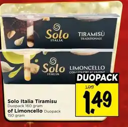Vomar Voordeelmarkt Solo Italia Tiramisu of Limoncello aanbieding