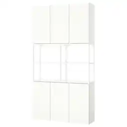 IKEA Wit enhet opbergmeubel, modern design met mix van open en gesloten kasten aanbieding