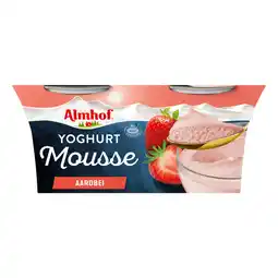 Dekamarkt Almhof Yoghurt mousse aardbei 2 st aanbieding