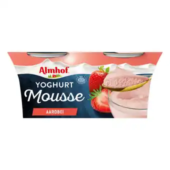 Dekamarkt Almhof Yoghurt mousse aardbei 2 st aanbieding