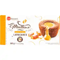 Dekamarkt Beldessert Lavacake chocolade karamel 2 stuks aanbieding
