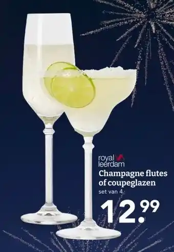 Blokker Champagne flutes of coupeglazen aanbieding