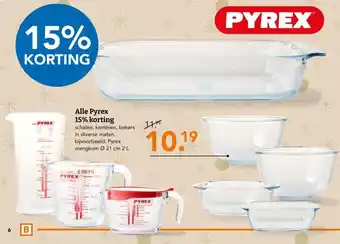 Blokker Alle Pyrex 15% korting aanbieding