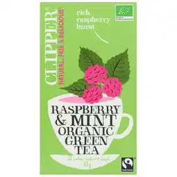 Dekamarkt Clipper Raspberry & mint organic green tea aanbieding