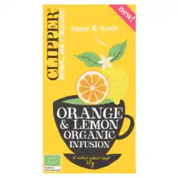 Dekamarkt Clipper Vruchtenthee orange lemon kop aanbieding