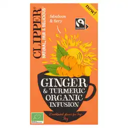Dekamarkt Clipper Ginger turmeric kop 20 zakjes aanbieding