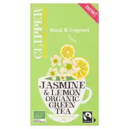 Dekamarkt Clipper Groene thee green jasmin 20 zakjes aanbieding