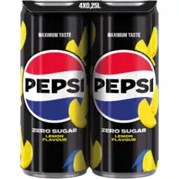 Dekamarkt Pepsi Zero lemon 4x25cl aanbieding