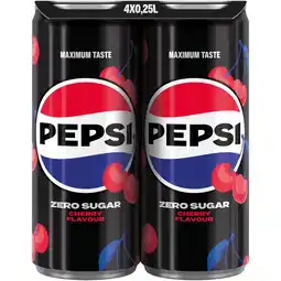 Dekamarkt Pepsi Zero cherry 4x25cl aanbieding